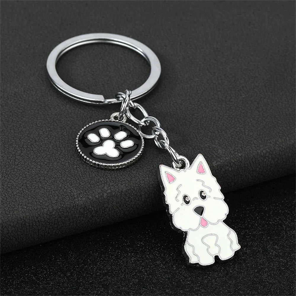 Fashion Alloy French Bulldog Pug Dog Keychain Cute Pet Dog Keyring Bag Handbag Charm Accessories For Women Animal Lovers Gifts