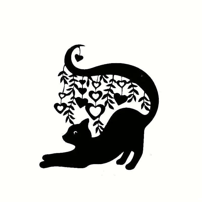CIFBUY Deco 1pc Wall Decoration Metal Crafts Pendant Black Cat Metal Art Home Decor Outdoor Courtyard Indoor Applicable Decorati