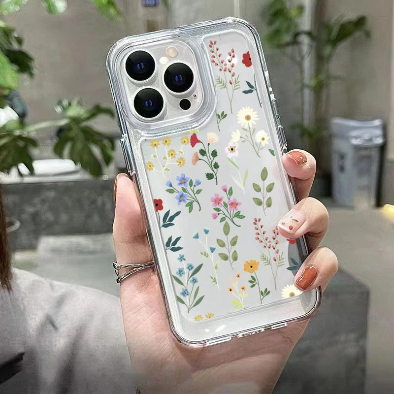 Flower Love Soft Silicone Phone Case For Xiaomi Redmi 12 13C Redmi Note 13 12 Pro Plus 5G 12S 11S 10S 10 Shockproof Clear Cover