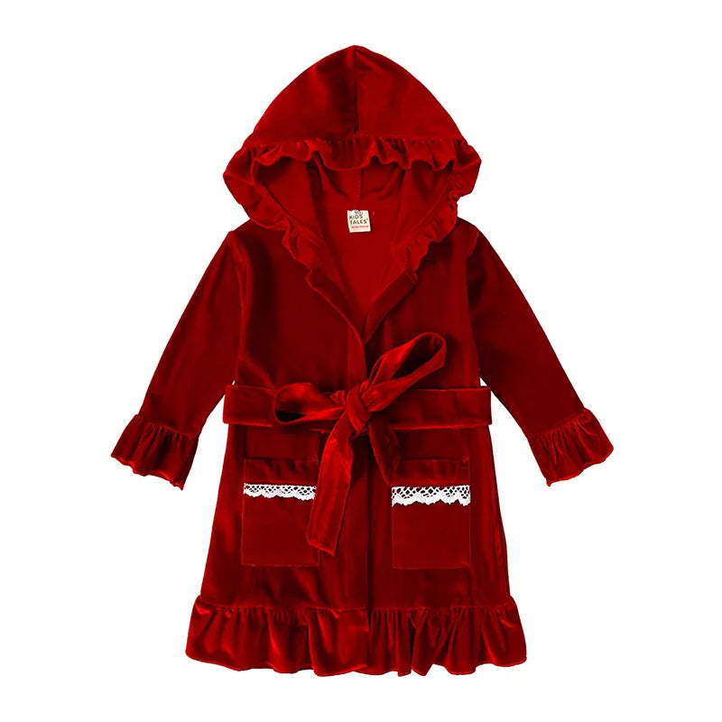 Children Christmas pjs Pajamas Sleepwear Baby Bathrobes Bath Kids Girl Boy Room Dressing Gown Clothing Housecoats Home Nightwear