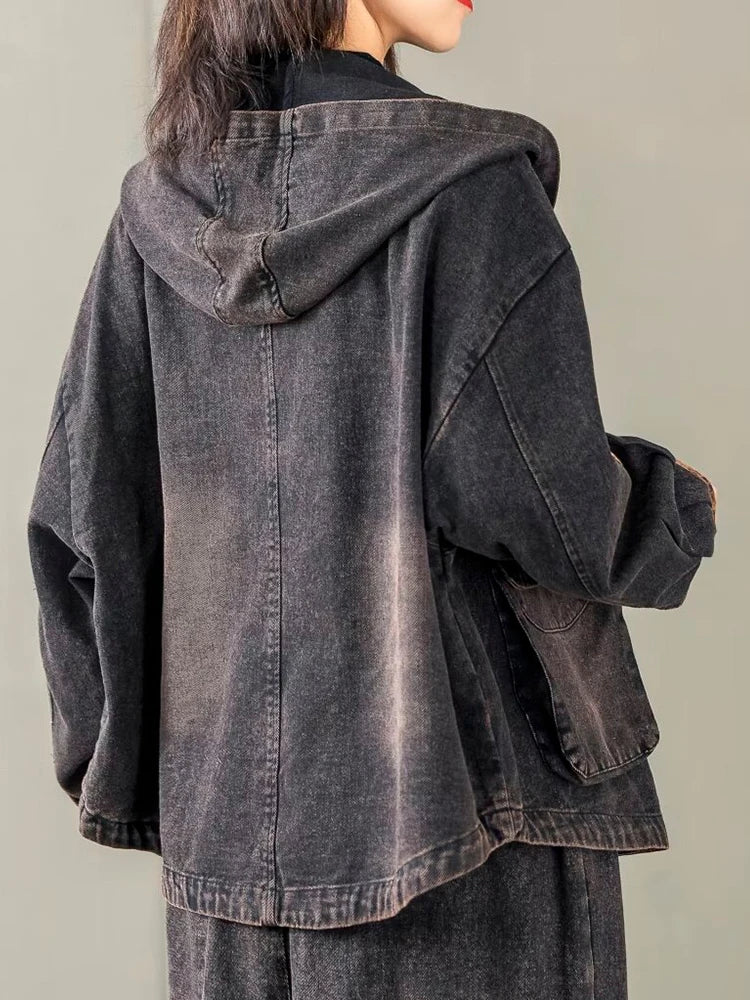 Max LuLu Korean Design  clothes Females Printed Fashion Jackets Womens Leisure Loose Vintage Denim Outerwear Ladies Punk Patchwork Coats