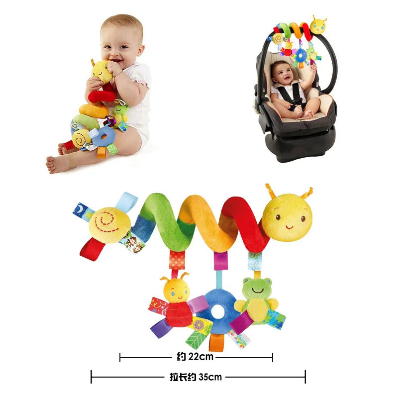 Babybett Hängende Rasseln Spielzeug Autositz Spielzeug Weiche Mobiles Kinderwagen Kinderbett Kinderbett Spiralspielzeug Kinderwagen Hängende Puppen für Babys Neugeborenes Geschenk 