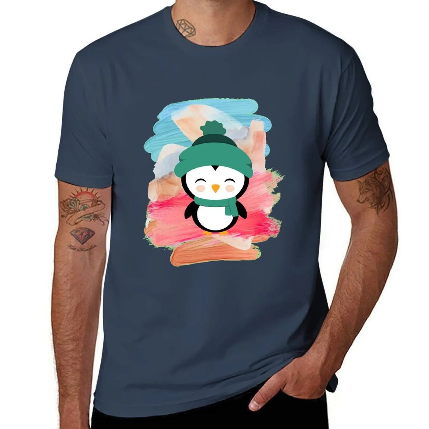 Penguin Club T-Shirt oversized t shirt Aesthetic clothing hippie clothes mens t shirts pack mon