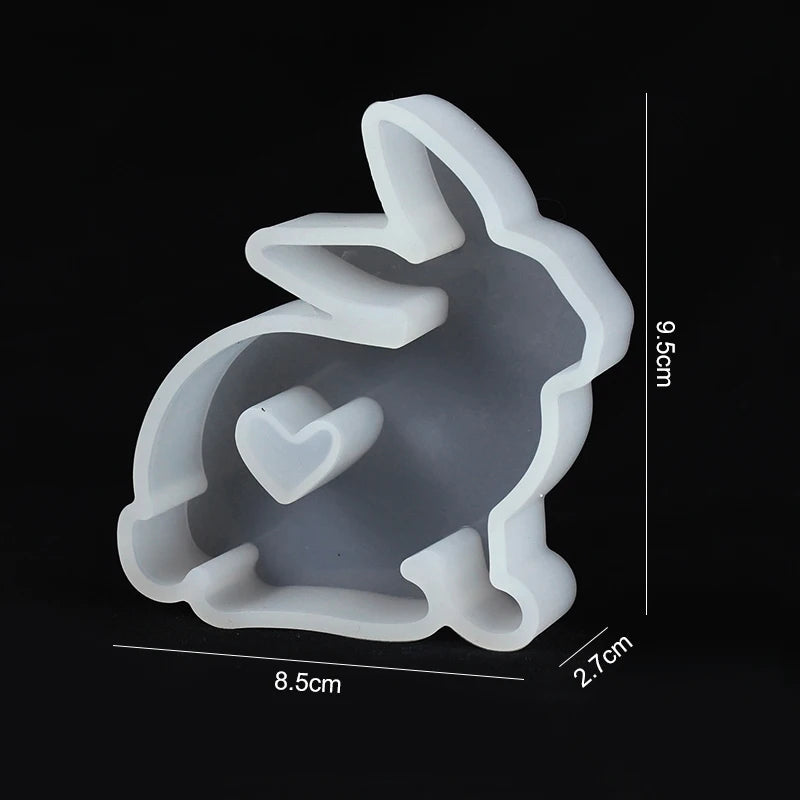 Easter Ornament Hollow Bunny Candle Mold Cute Rabbit Shape Plaster Decoration Molds Easter Rabbit Candle Holder Plaster Mold