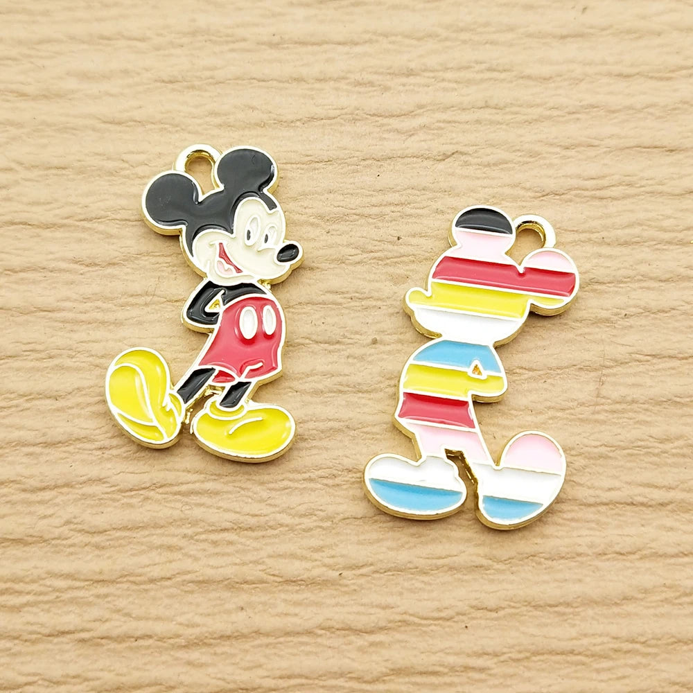 10pcs Anime Cartoon Charm for Jewelry Making Enamel Necklace Pendant Bracelet Accessories Diy Supplies Alloy Metal Gold Plated