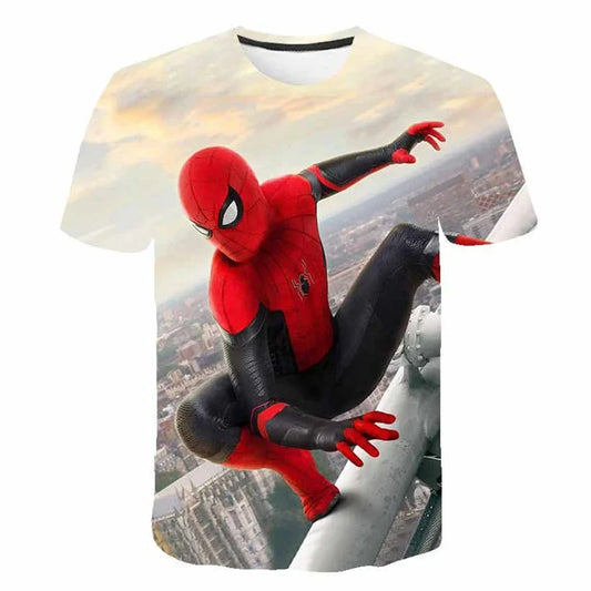 MINISO Superheroes 3D Print Trendy T Shirts Clothing Children Boys Girls Short Sleeves T-shirt Kids Summer Fashion Top Tee