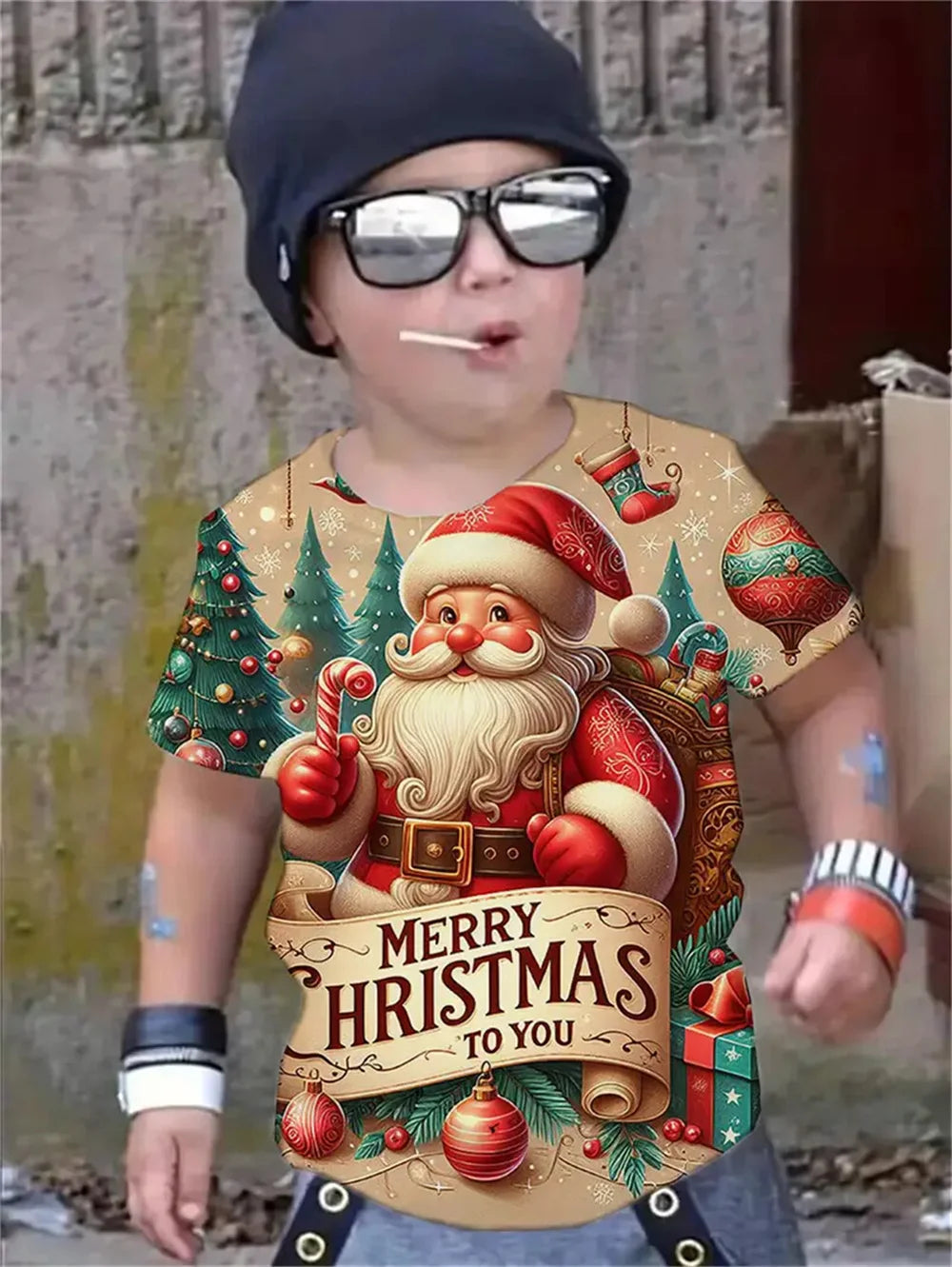 Christmas Santa Claus 3d Print Tee Shirt Kids Boys Clothes Short Sleeve Casual Children's Clothing Fashion T Shirt For Boys