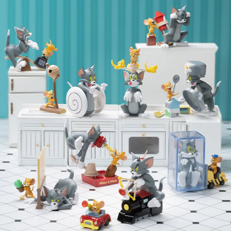 TOM and JERRY Cat and Mouse Battle Series Blind Box Toys Mystery Box Mistery Caixa Action Figure Surpresa Model Birthday Gift