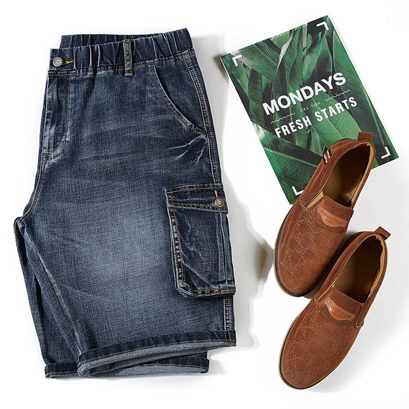 Neu Mode Plus Größe Jeans Shorts Männer Casual Lose Baggy Cargo Short Denim Streetwear Sommer 