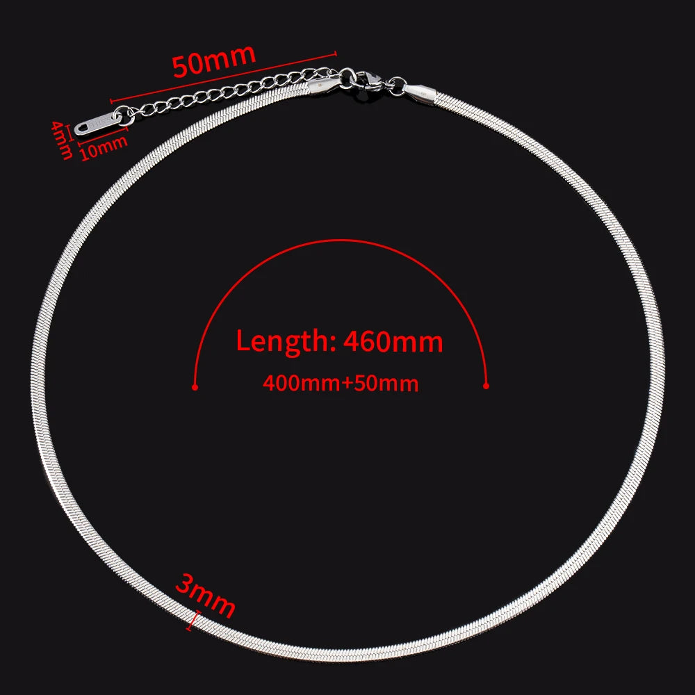 No Fade 5pcs Stainless Steel Twist Chain Necklace Box Snake Chain with Clasp Open Ring DIY Men Jewelry Making Findings Accessory