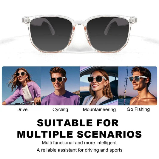 Fashion Camera Smart Music Sunglasses Earphones Wireless Bluetooth Headset HIFI Sound Headphone Driving Glasses Hands-free Call