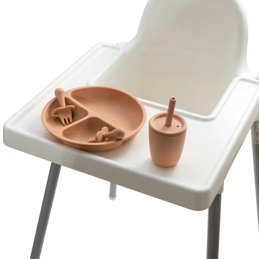 2024 New Colors Kids Divider Plate Training Fork Spoon Set Food Grade Silicone Material Newborn Essentials Baby Shower Gifts