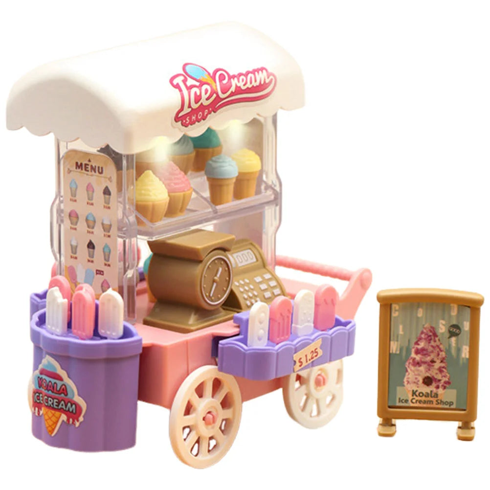 1 Set of Ice Cream Truck Ice Cream Treats Pretend Play Food Accessories for Toddler Girls Boys interactive ice cream truck