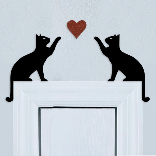 2Pc Black Cat Door Topper Decoration Door with Love Lintel Signs – Wooden Over Door Frame Decor，Home Decor Wall Art Decoration