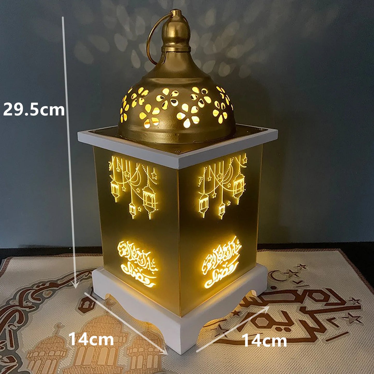 2023 Eid Mubarak Muslim Festival Decor Supplie LED Light Lantern Hanging Ornament Ramadan Kareem Decoration for Home Event Party