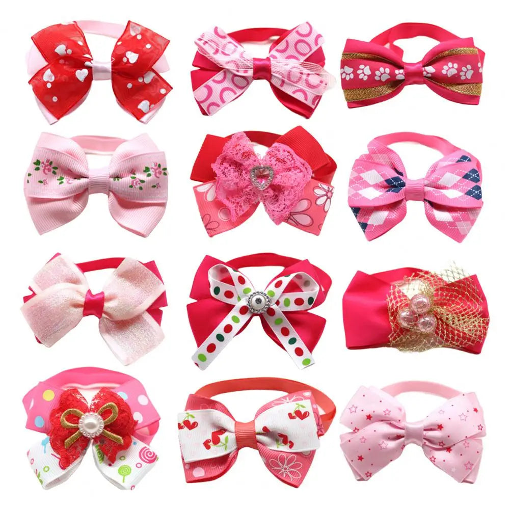 Pet Collar Romantic Princess Style Printed Cat dog Neck Circle Adjustable Decorative Valentines Day Puppy Kit Neck Tie Pet Supplies