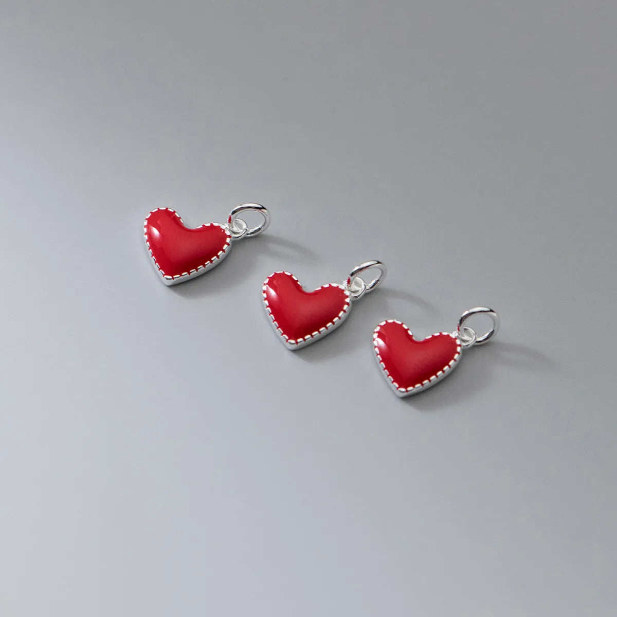 925 Silver Charms Heart Pendant Charms DIY Pendant Necklace Accessries Jewelry Silver 925 Colorful