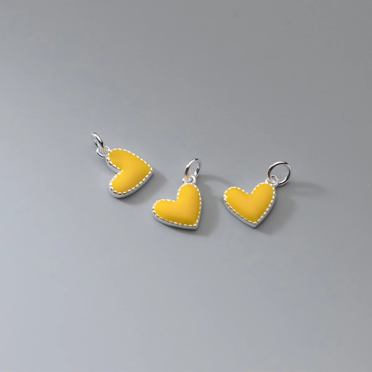 925 Silver Charms Heart Pendant Charms DIY Pendant Necklace Accessries Jewelry Silver 925 Colorful