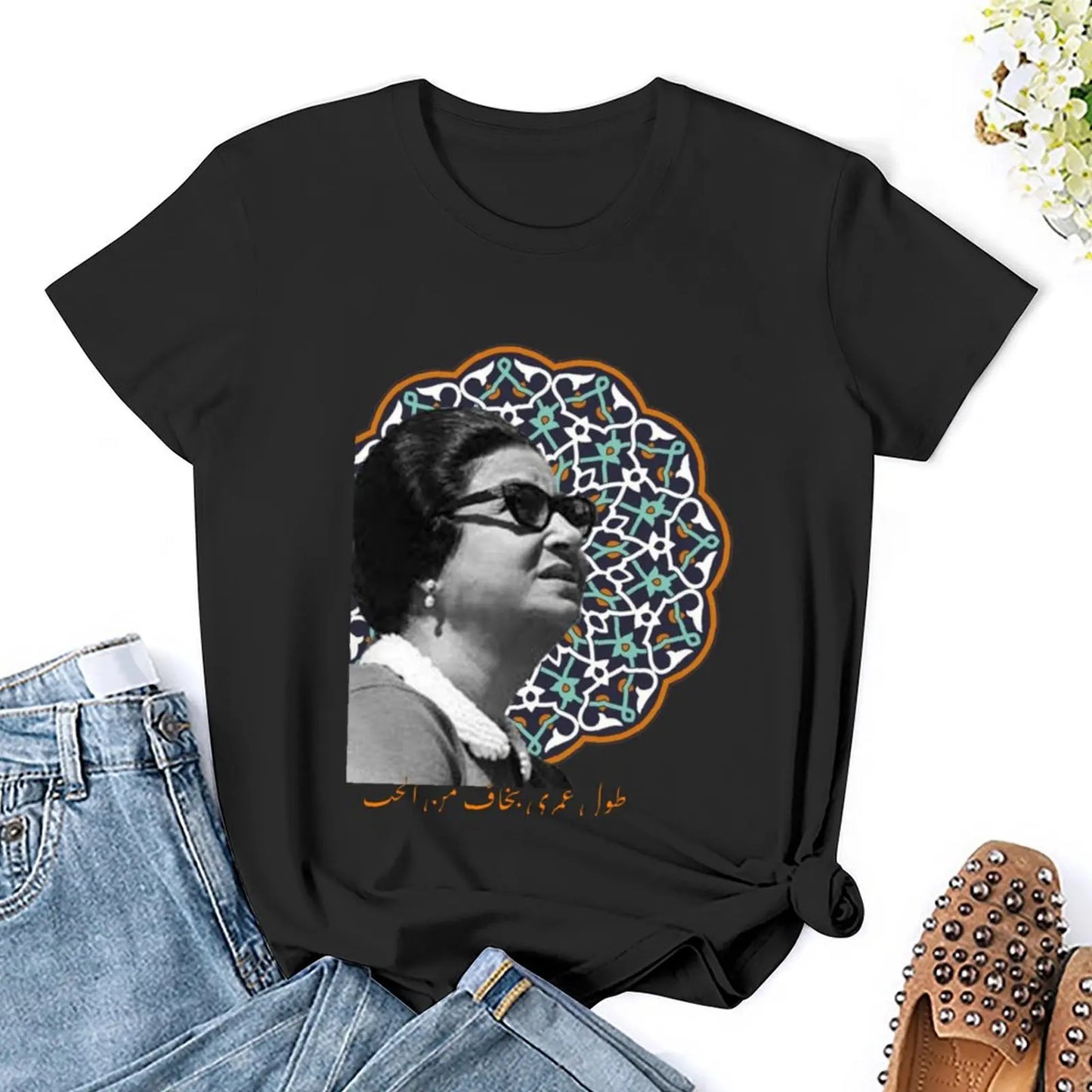 umm kulthum arabic music art T-Shirt kawaii clothes vintage clothes korean fashion summer blouses woman 2024 clothes