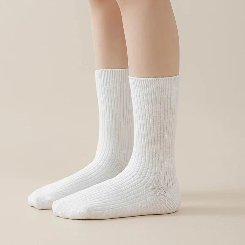 Children Fashion Mid Calf Long Socks Boys Girls Spring Autumn Striped Socks Baby Kids School Student Uniform Socks Retro Clothes