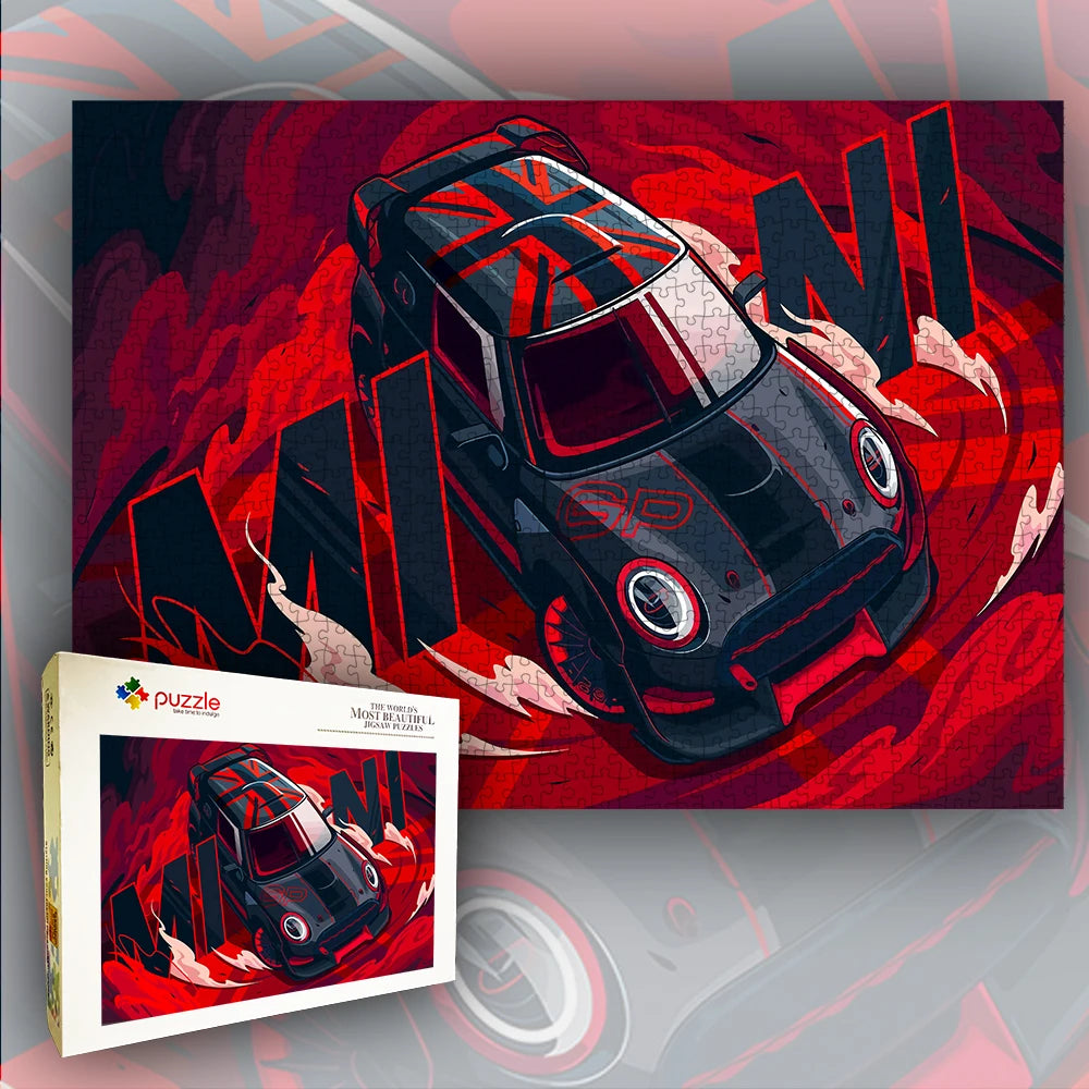 Jigsaw Puzzle 1000 Pieces White Card Paper Assembling Car Models Ducational Lntellectual Decompressing Children Dine Party Gift