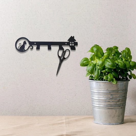 Cat Coat Hooks Wall Art Decor-Bear Hangers Key Holder-Clothes Hat Rack and Backpack Hanger for Storage, Living Room, Hallway