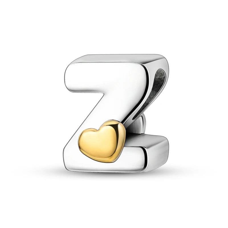 Fit Pandora 925 Original Bracelets Love 26 English Letters Series Silvering Charms Beads For DIY Birthday Jewelry Making