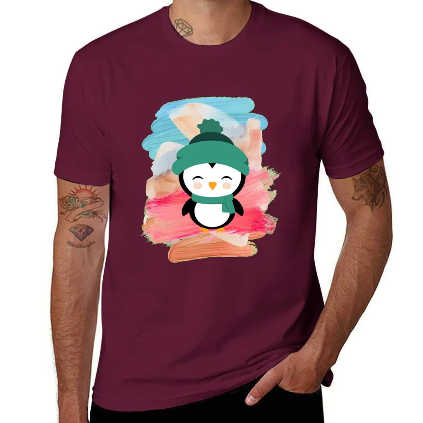 Penguin Club T-Shirt oversized t shirt Aesthetic clothing hippie clothes mens t shirts pack mon