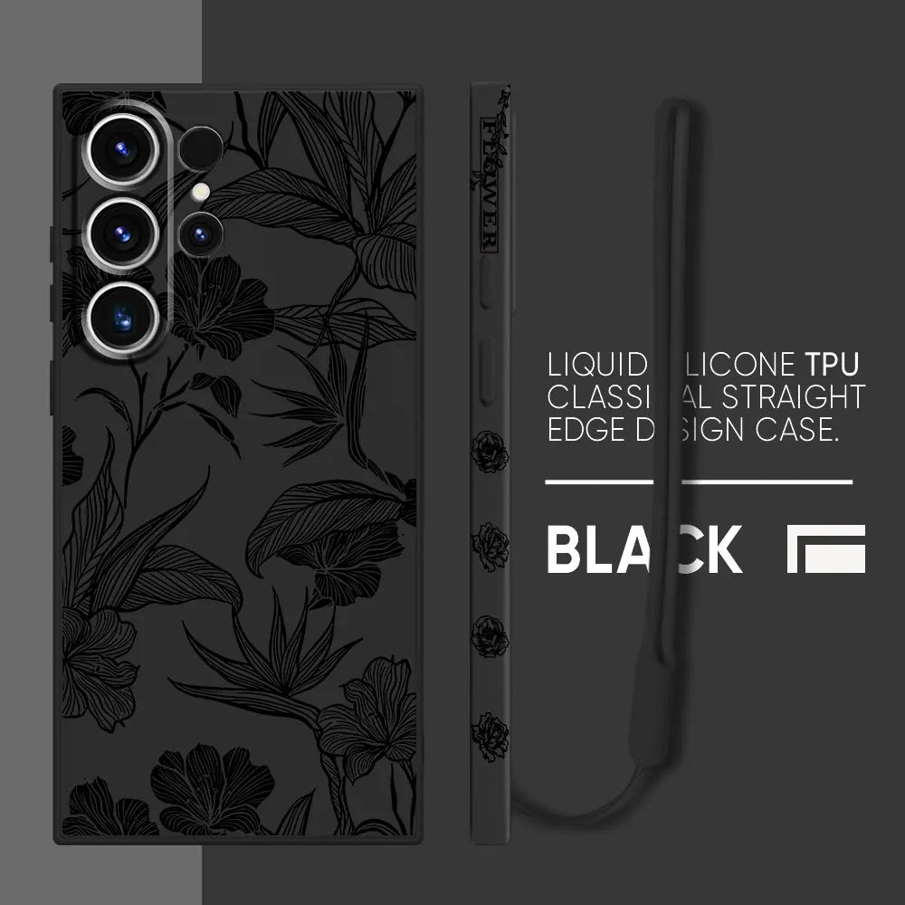 Flower Line Art Phone Case for Samsung Galaxy S22 S21 Plus S24 Ultra S20 FE S23 Ultra 5G S23 5G S22 Soft Silicone Cover
