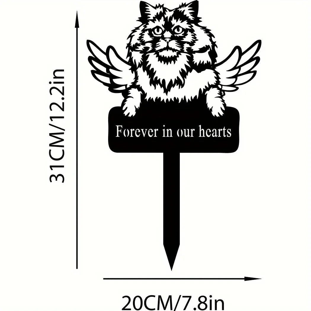 Cat Family Garden Stakes Decorative Cute Cat Garden Decorative Silhouette Animal Outdoor Statues For Cat Yard Garden Lawn