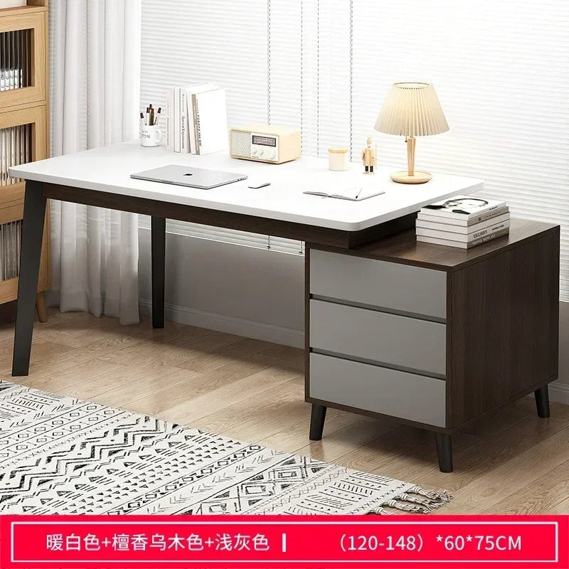 Wood Home Office Computer Desk Corner Desk with 3 Drawers and 2 Shelves,Large L-Shaped Study Writing Table Storage Cabinet