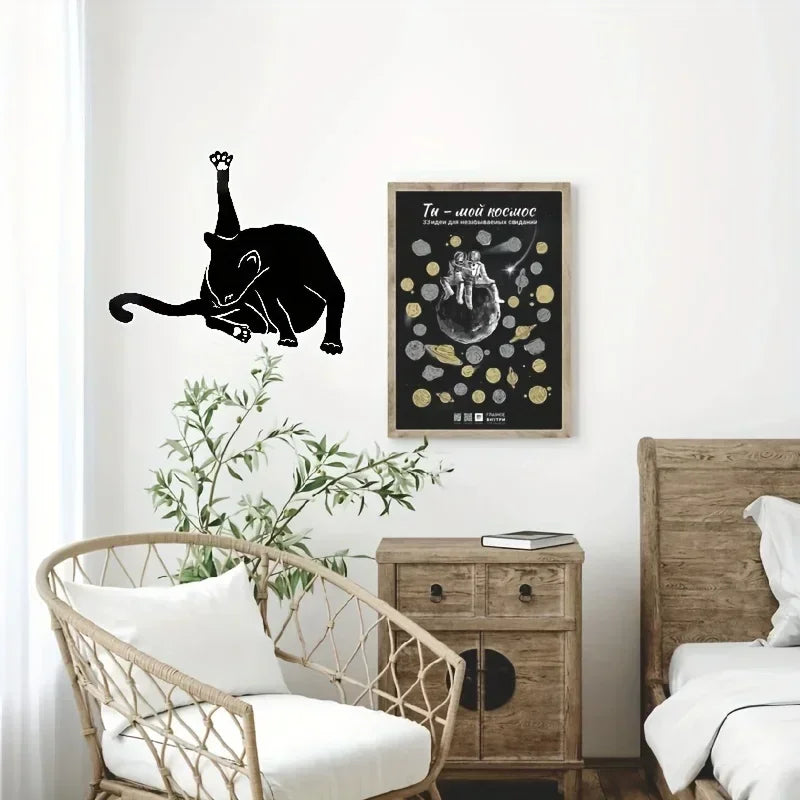 CIFBUY Deco 1pc Wall Decoration Metal Crafts Pendant Black Cat Metal Art Home Decor Outdoor Courtyard Indoor Applicable Decorati