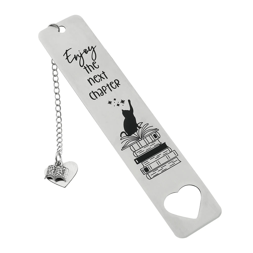 Cute Cat Metal Bookmark,Funny You Pawsed Here Cat Stainless Steel Bookmarks with Tassel, Reading Supplies Gift for Cat Book Love
