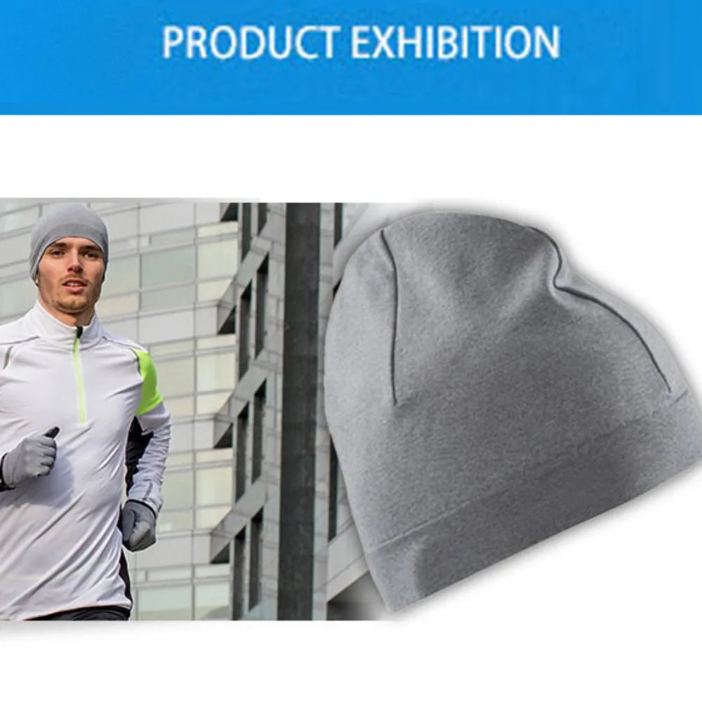 Solid Color Winter Running Hats Skullcaps Windproof Sport Cap Running Winter Quick Drying Sweat Absorption Sport Bonnet