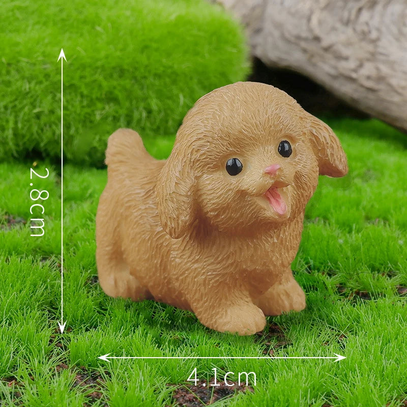 Resin Craft Miniature Figure Tiny For Garden Decortion Cute Small Dog Animal Ornament