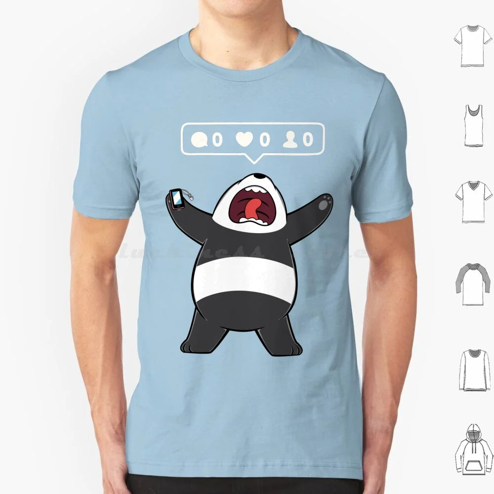 Life In A Rectangular Form T Shirt 6xl Cotton Cool Tee Panda Bear Cartoon Grizzly Ice Polar Cool Cute Animation Tv Gumball