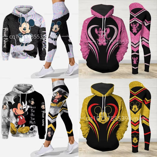 2025 3D New Hoodie Women's Set Sports Hooded Sweater Yoga Pants Sports Disney Yoga Underpants Fashion anime clothes sudader