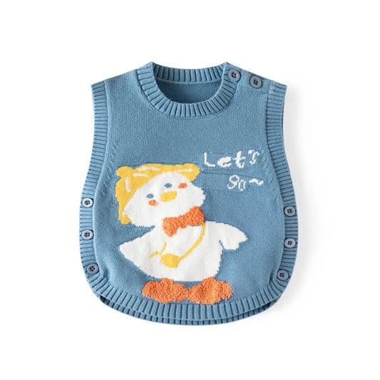 Baby Jungen Mädchen Pullover Weste Herbst 2024 Kinder Stricken Weste Pullover Kinder Kleinkind Kleidung Oansatz Ärmellose Cartoon Gestrickte 0-4y 