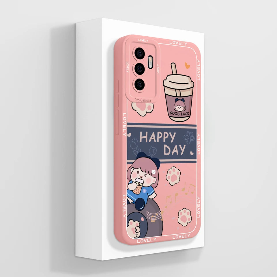 Case For Vivo S10E 5G V23E 4G 5G Y75 4G Beautiful Flower Cartoon Girl Liquid Anti-fall Phone Cover For VivoS10e V23e Y75 Funda