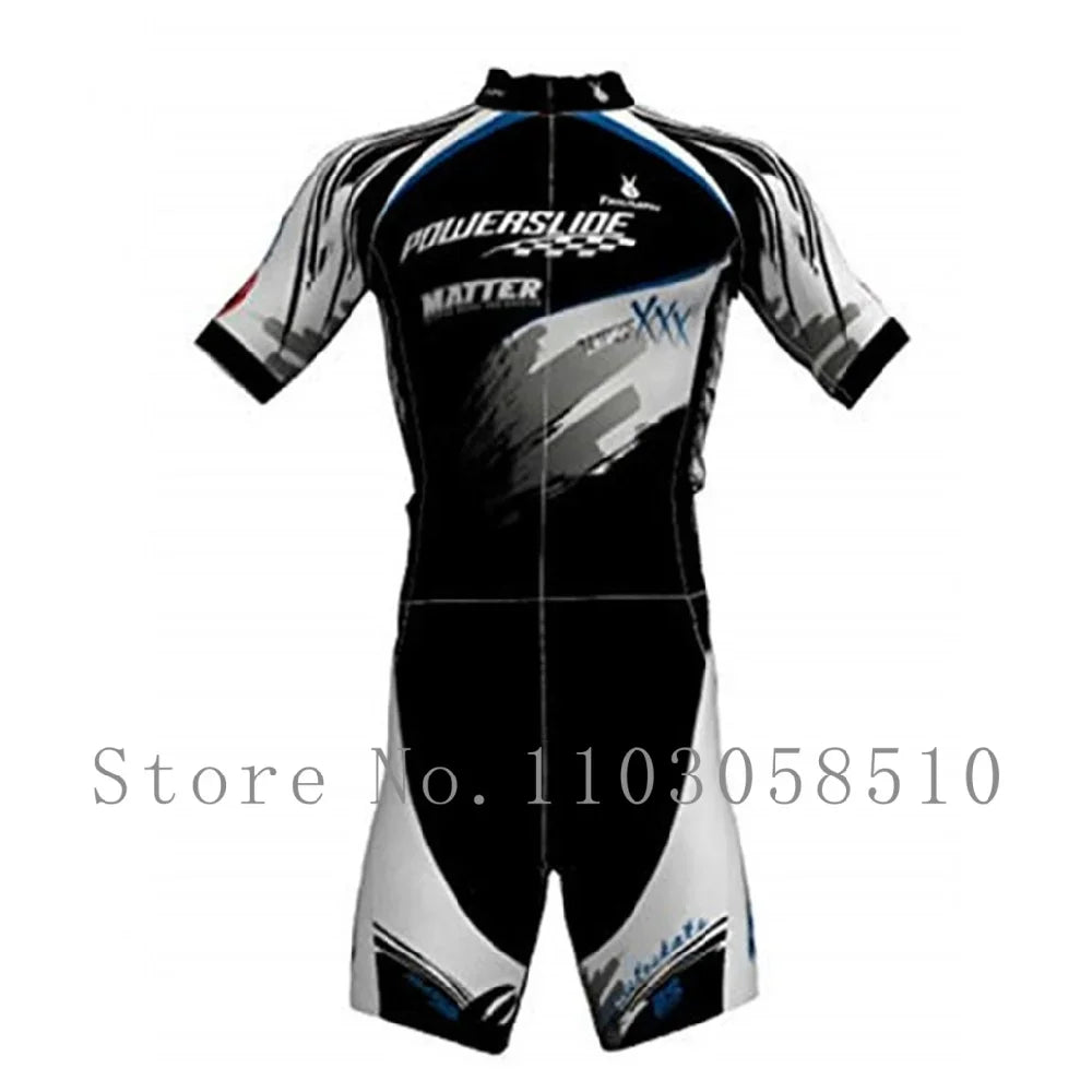 Powerslide inline skinsuit team areo speedsuit summer men cycling clothing skate suits ciclismo pro racing apparel short sleeves