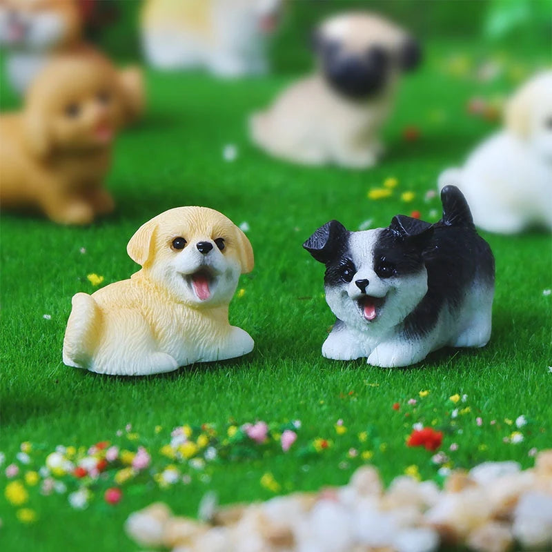 Resin Craft Miniature Figure Tiny For Garden Decortion Cute Small Dog Animal Ornament