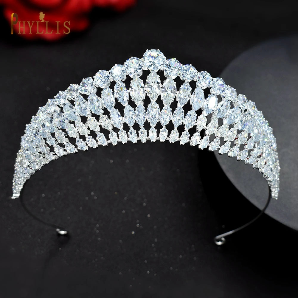 A366 Vintage Bridal Tiaras and Crown Zircon European Hair Accessories Party Wedding Headdress Crystal Headband Bride Headwear