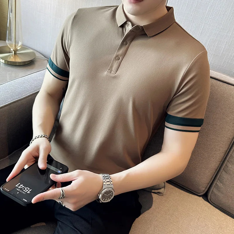 Summer Men Polo Shirt Breathable Casual Tees Tops Short Sleeve Hip Hop Polos Shirts mon !!!