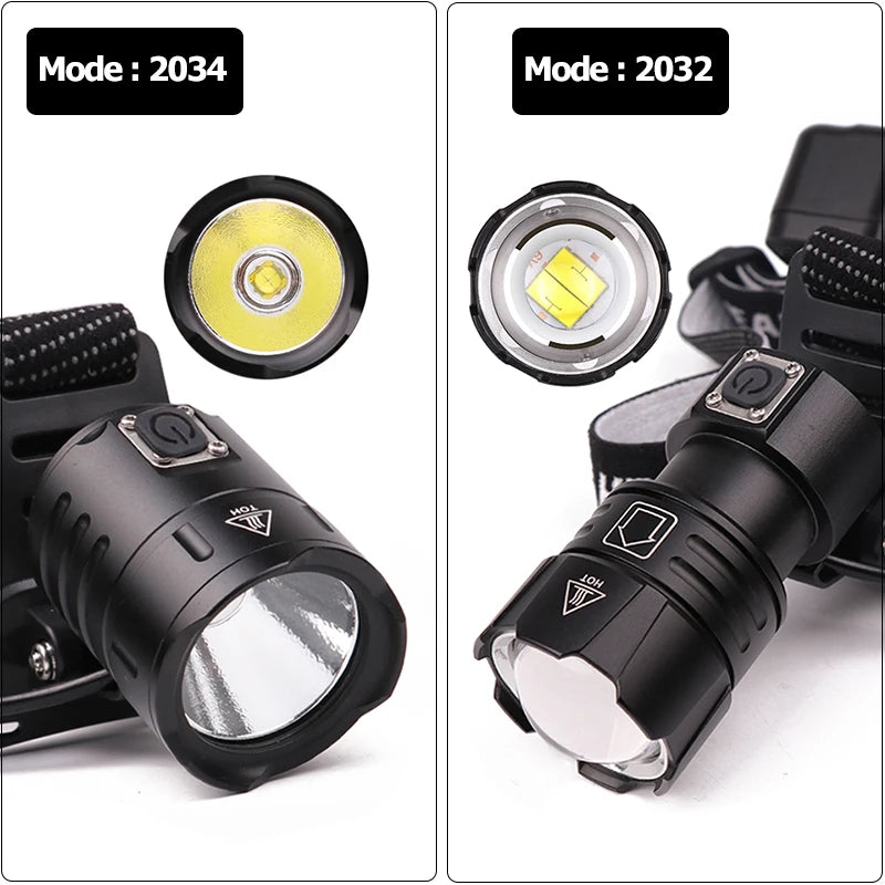 Xhp90.2 Led Zoom Headlamp Headlight Power Bank 3* 18650 Rchargeable Battery 7800mah XHP70.2 Head Lamp Flashlight Torch Litwod