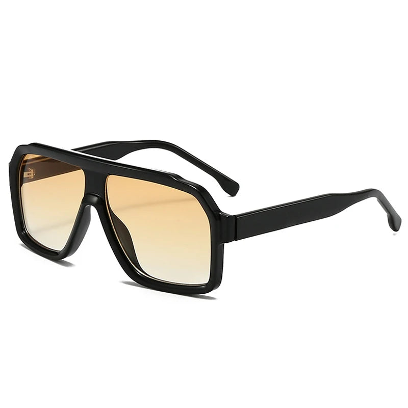 SO&EI Retro Men Pilot Sunglasses Fashion Gradient Women Luxury Shades UV400 Outdoor Driving Square Sun Glasses