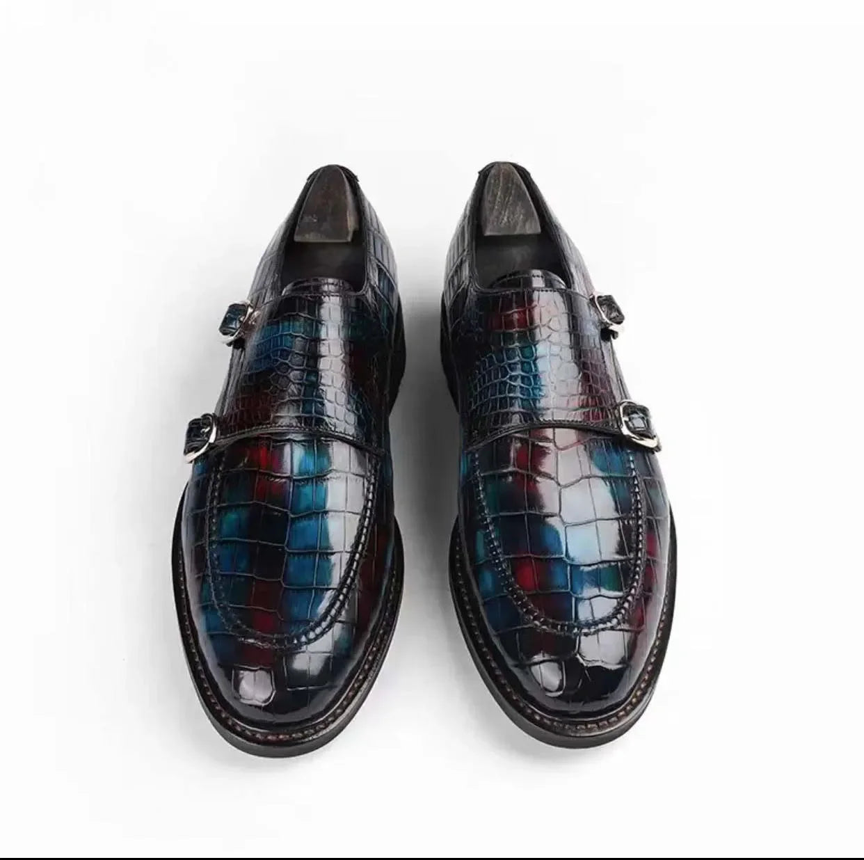 shenzhuangsanbao new men dress shoes male crocodile shoes brush color rubber sole