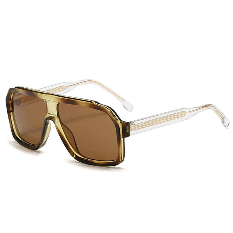SO&EI Retro Men Pilot Sunglasses Fashion Gradient Women Luxury Shades UV400 Outdoor Driving Square Sun Glasses