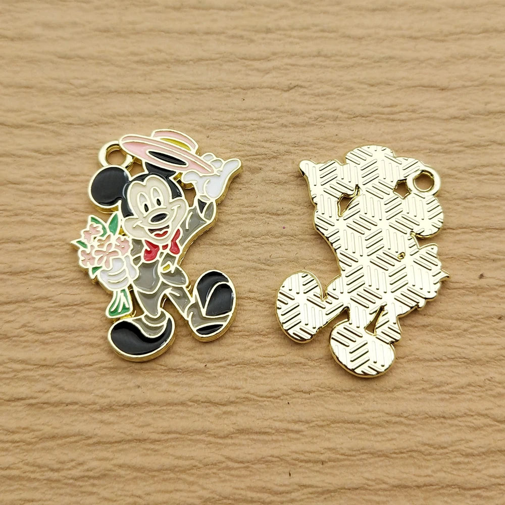 10pcs Anime Cartoon Charm for Jewelry Making Enamel Necklace Pendant Bracelet Accessories Diy Supplies Alloy Metal Gold Plated