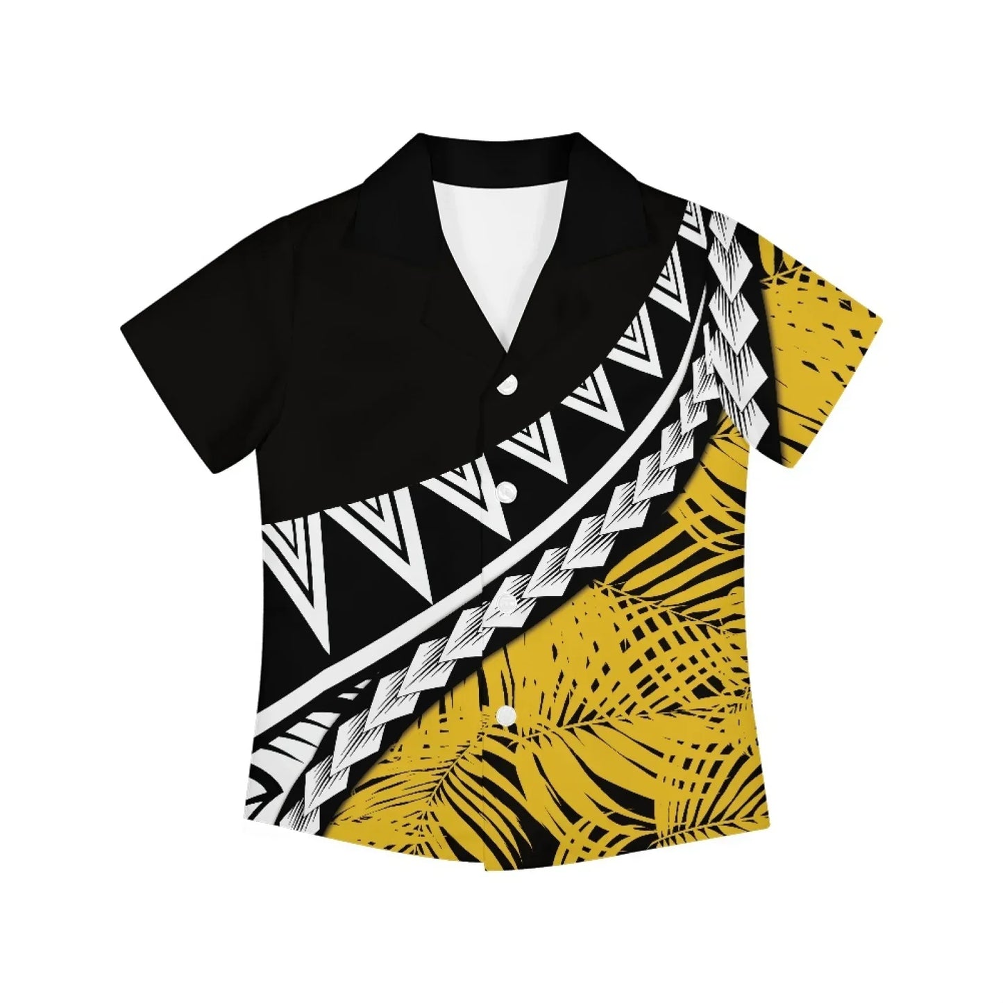 Polynesian Tribal Fijian Totem Tattoo Fiji Prints Children Shirts Fashion Short-sleeved Boys Shirts For Kids Blouses