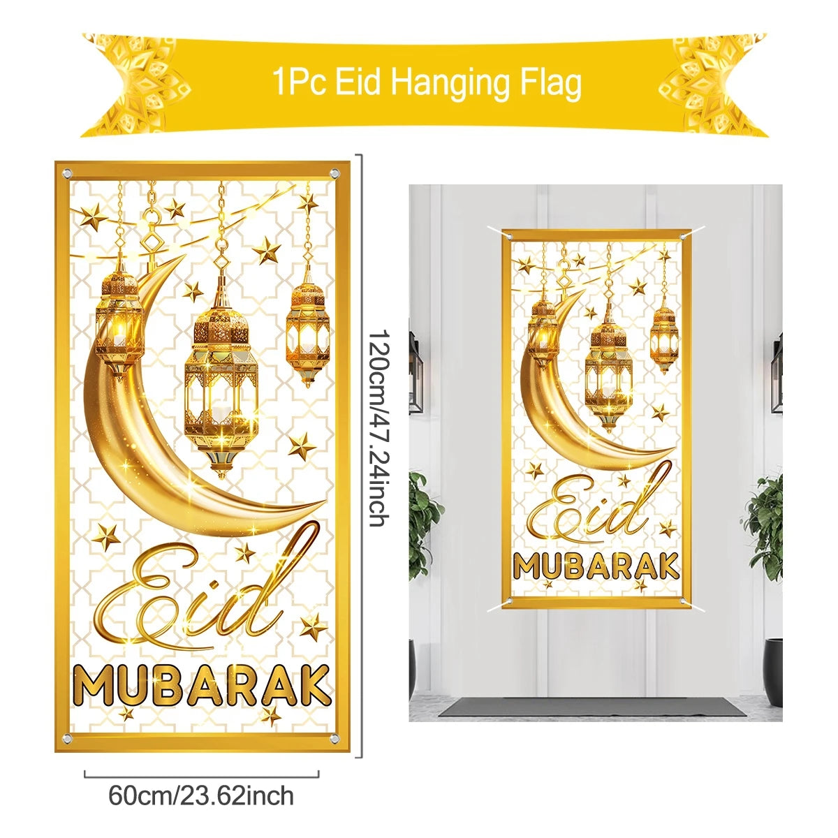 Ramadan Hanging Flag Ramadan Kareem Decoration For Home 2025 Aid EID Mubarak Muslim Islamic Festival Eid Al-fitr Party Supplies